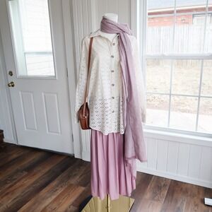 Gap Womens Satin Midi Skirt Sz M Pink Romantic Balletcore Coquette Dainty Dreamy